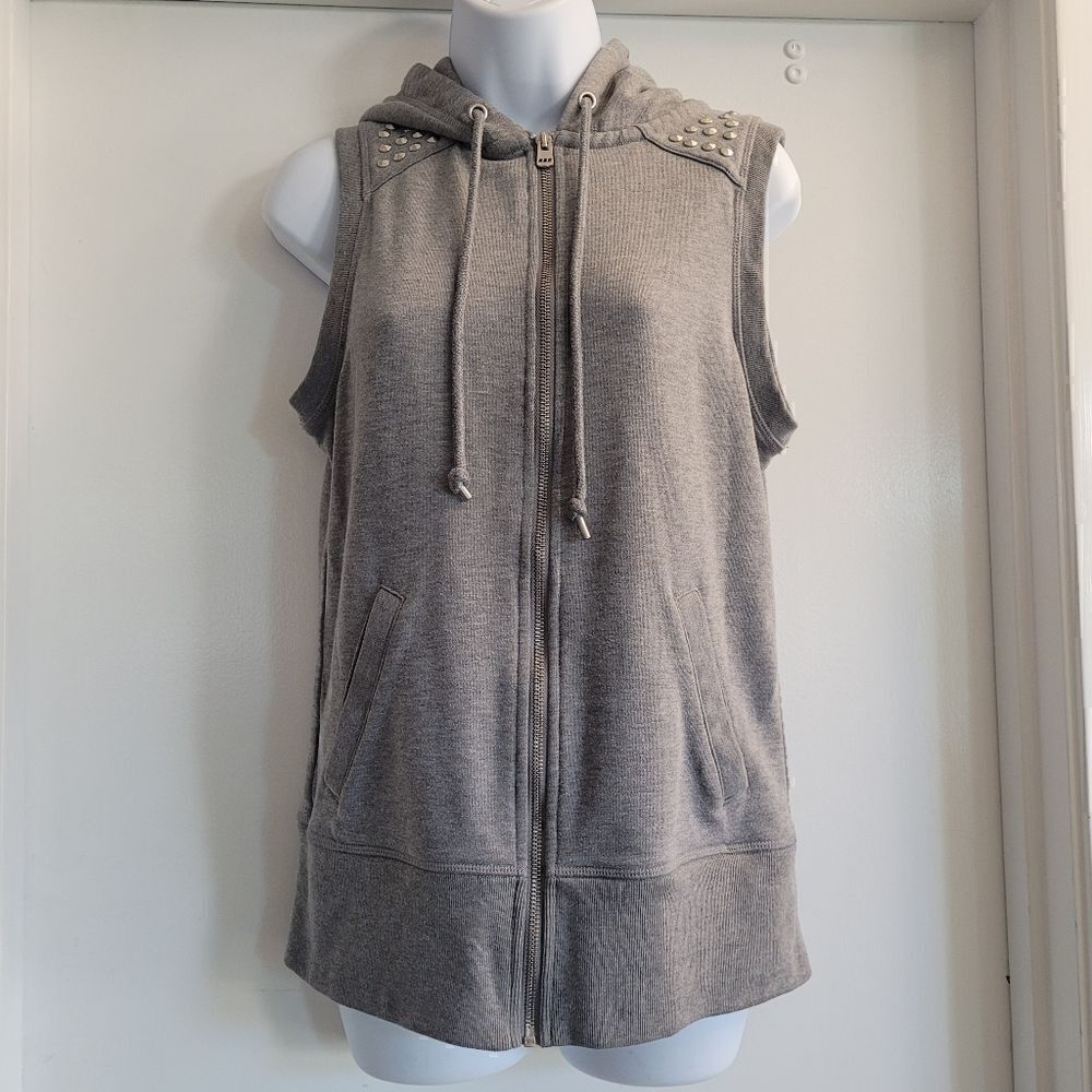 Lorna Jane active hooded sweatshirt vest with studded details